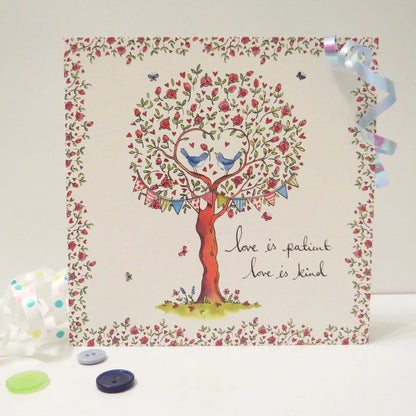 Love Is Patient Rose Tree Card - The Christian Gift Company