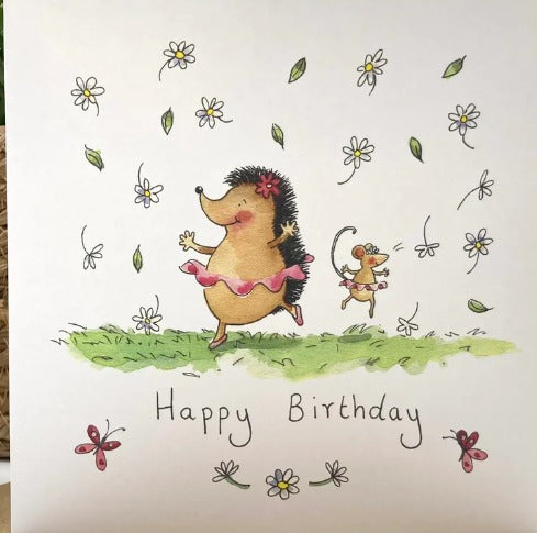 Hedgehog and Mouse Birthday Card - The Christian Gift Company