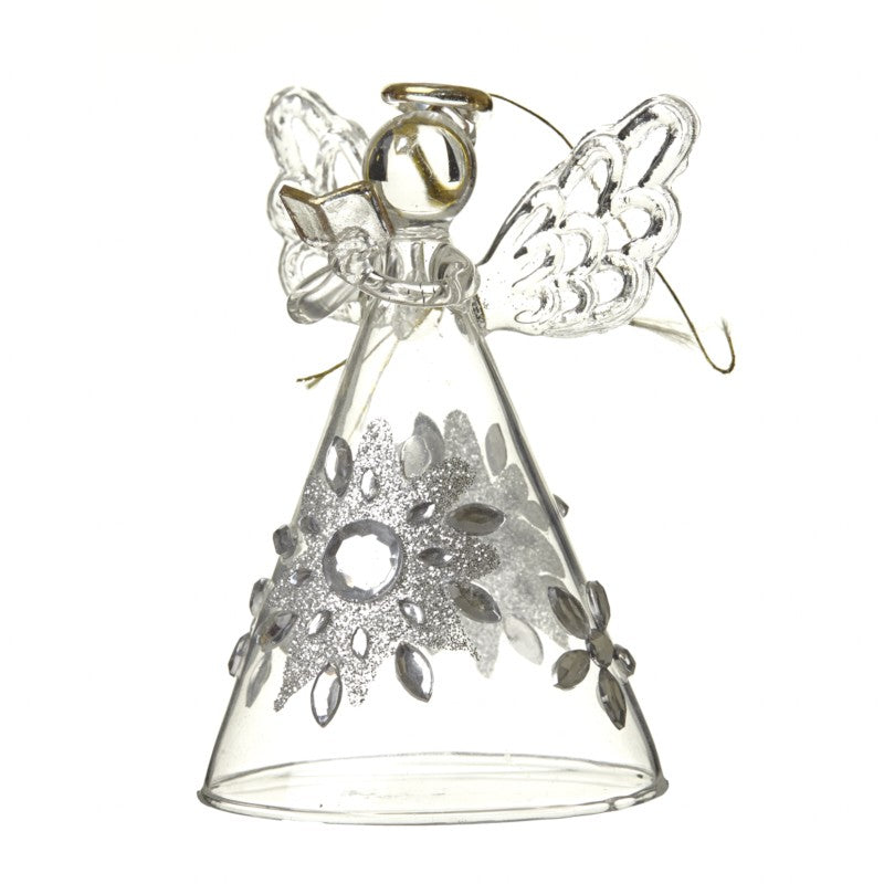 Glass Angel With Flower Skirt - The Christian Gift Company