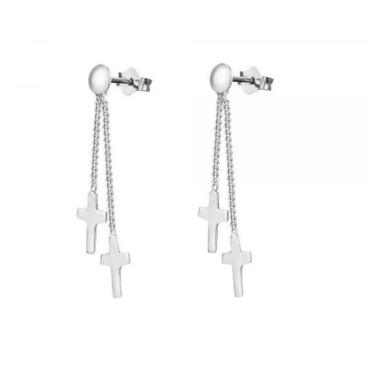 Sterling Silver Cross Drop Earring - The Christian Gift Company