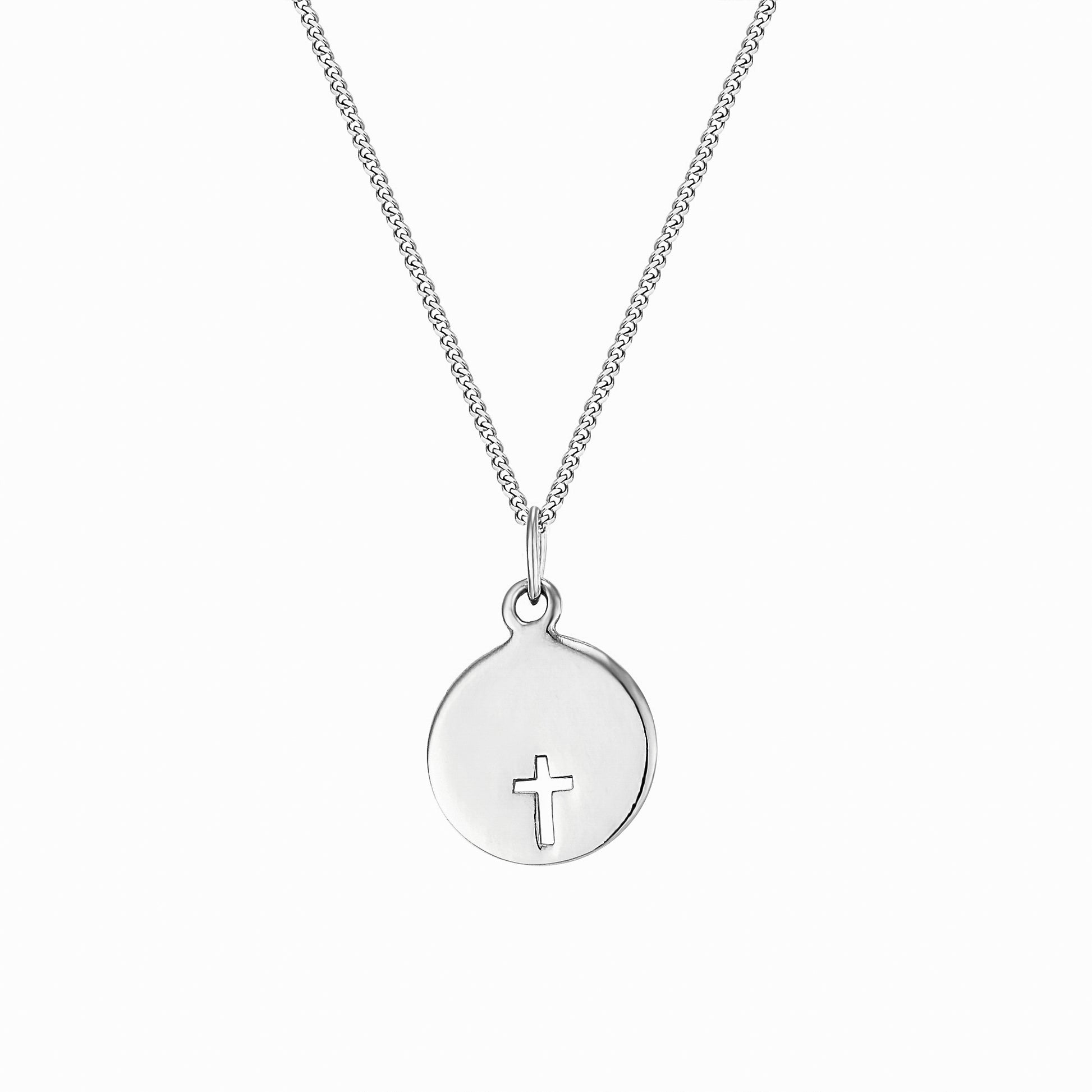 Sterling Silver Cross Disc Pendant - The Christian Gift Company