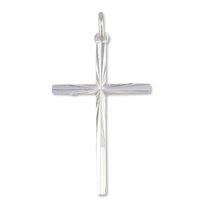 Large Diamond-cut Silver Cross - The Christian Gift Company