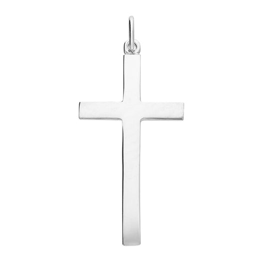 Plain Large Silver Cross - The Christian Gift Company