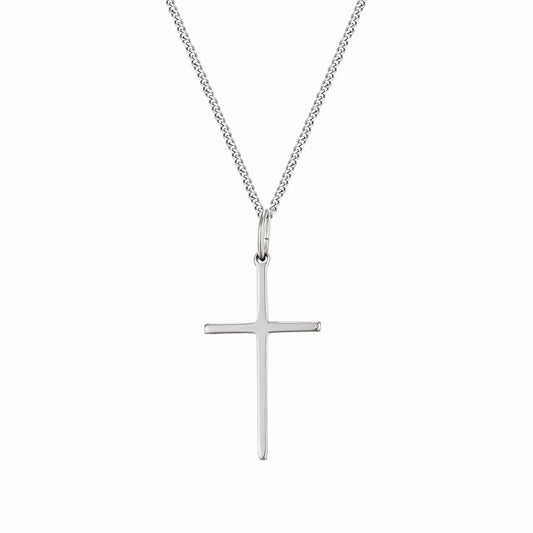 Delicate Silver Plain Cross - The Christian Gift Company
