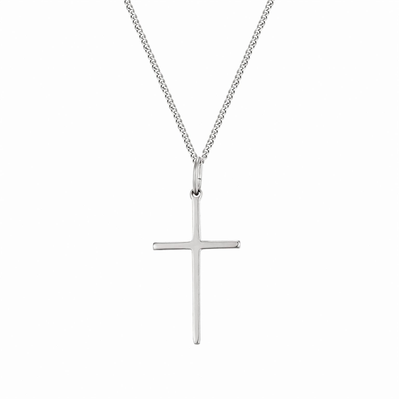 Delicate Silver Plain Cross - The Christian Gift Company