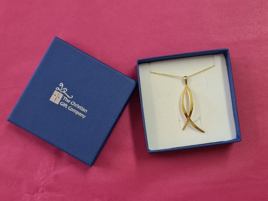 Gold-Plated Contemporary Fish Necklace - The Christian Gift Company