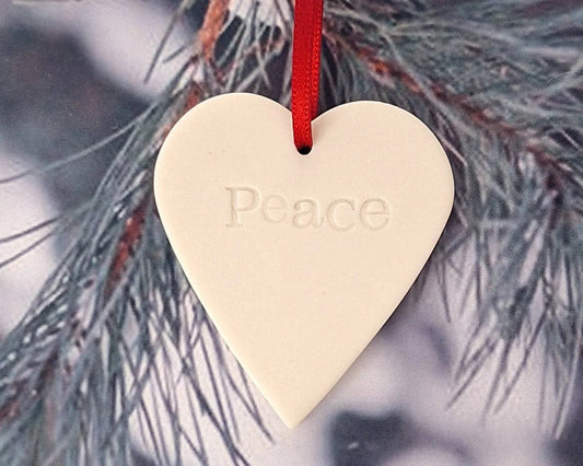 Hanging Ceramic Heart Peace