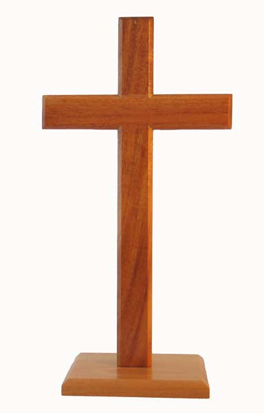 Natural Wood Standing Cross 30cm