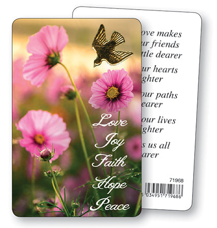 Prayer Card - Love, Joy, Faith, Hope, Peace - The Christian Gift Company