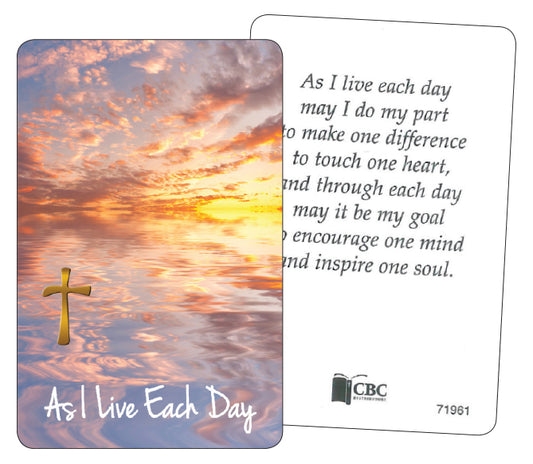 Prayer Card - As I Live Each Day - The Christian Gift Company