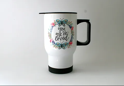 You Are Loved Folk Art Travel Mug - The Christian Gift Company