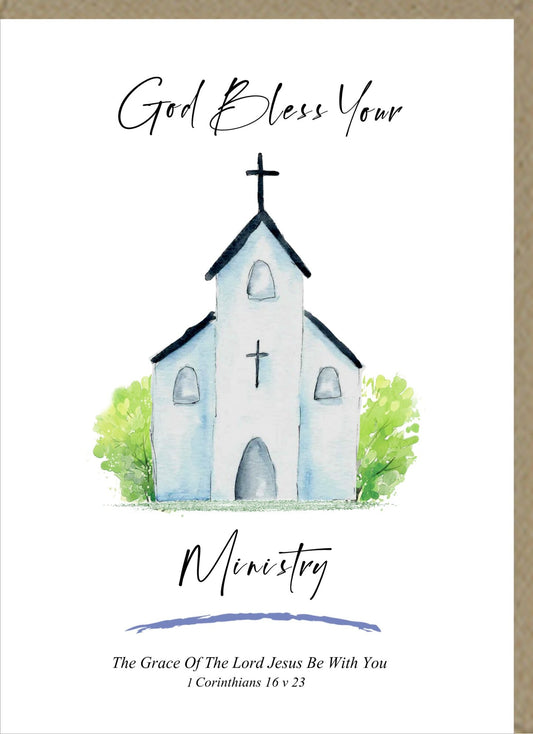 God Bless Your Ministry Greetings Card - The Christian Gift Company