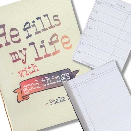He Fills My Life Notepad & Daily Planner - The Christian Gift Company