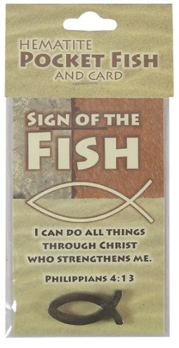 Hematite Pocket Fish & Card - The Christian Gift Company