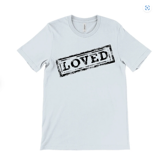 Loved Stamp T-Shirt (M) - The Christian Gift Company