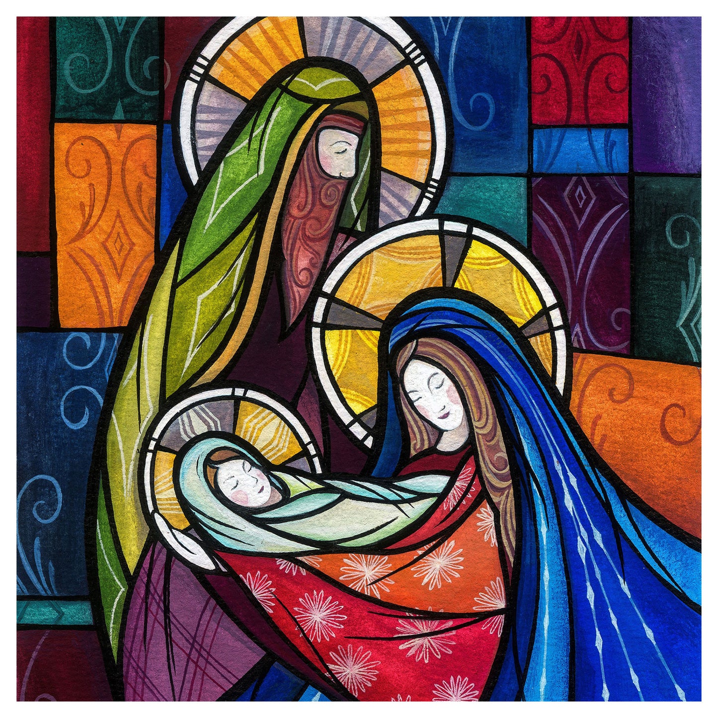 Holy Child stained glass Christmas Cards - The Christian Gift Company