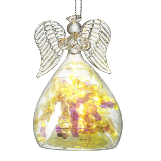 Light Up Glass Hanging Angel - The Christian Gift Company