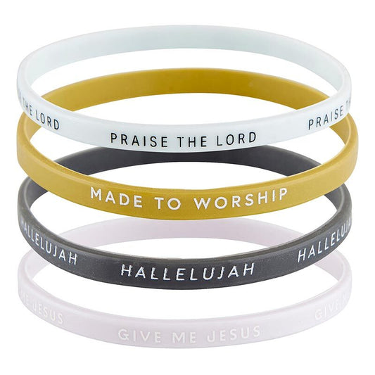 Silicone Bracelet – Made to Worship – 4 Pack - The Christian Gift Company