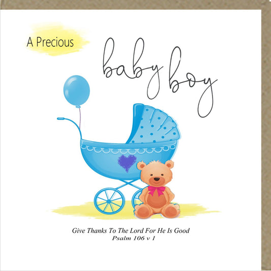 A Precious Baby Boy Card - The Christian Gift Company