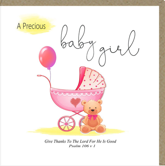 A Precious Baby Girl Card - The Christian Gift Company