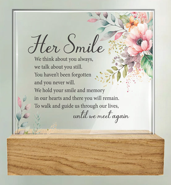 Her Smile Glass Plaque