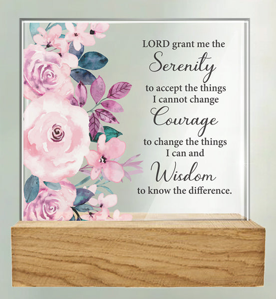 Serenity Prayer Glass Plaque