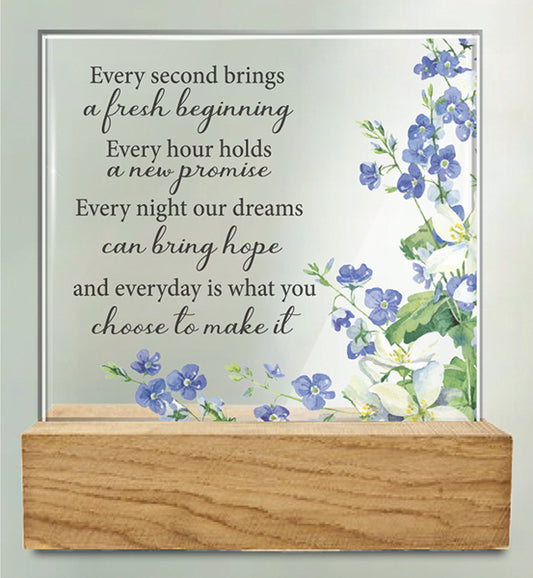 Fresh Beginning Glass Plaque