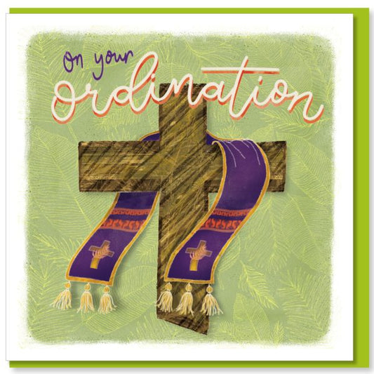 Cross & Robe Ordination Card - The Christian Gift Company