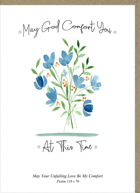 Comfort You Blue flower Card - The Christian Gift Company