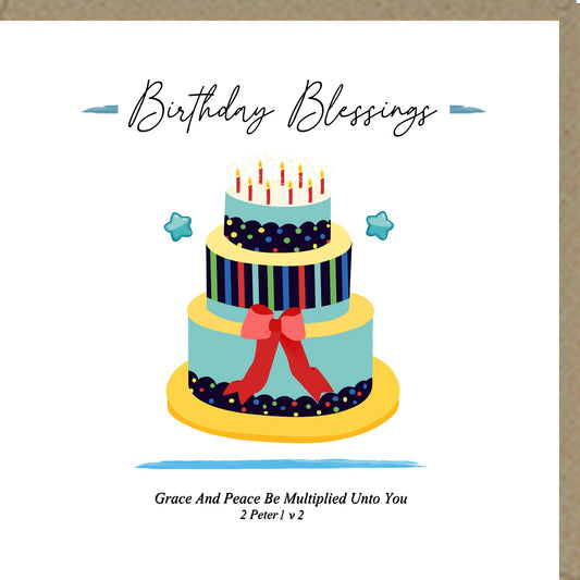 Birthday Blessings Cake Card - The Christian Gift Company