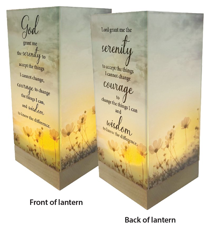 Glass Lantern - Serenity Prayer - The Christian Gift Company
