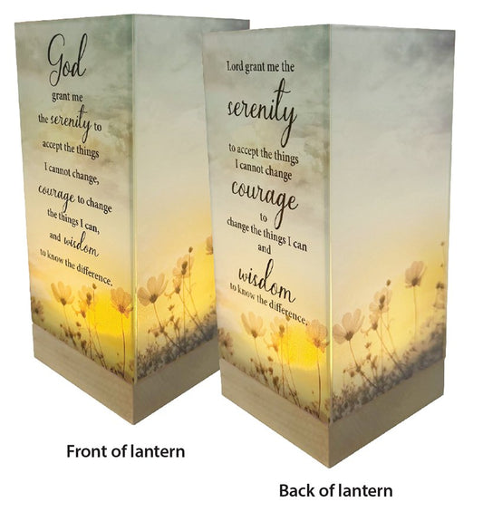Glass Lantern - Serenity Prayer - The Christian Gift Company