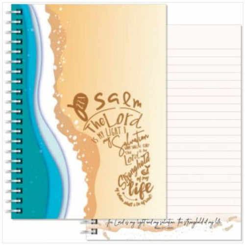 Psalm 27 Beach Footprint Notebook A5 - The Christian Gift Company
