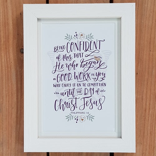 Framed Print He Who Began (Butterfly) - The Christian Gift Company