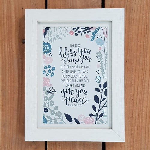 Framed Print The Lord Bless You And Keep You - The Christian Gift Company