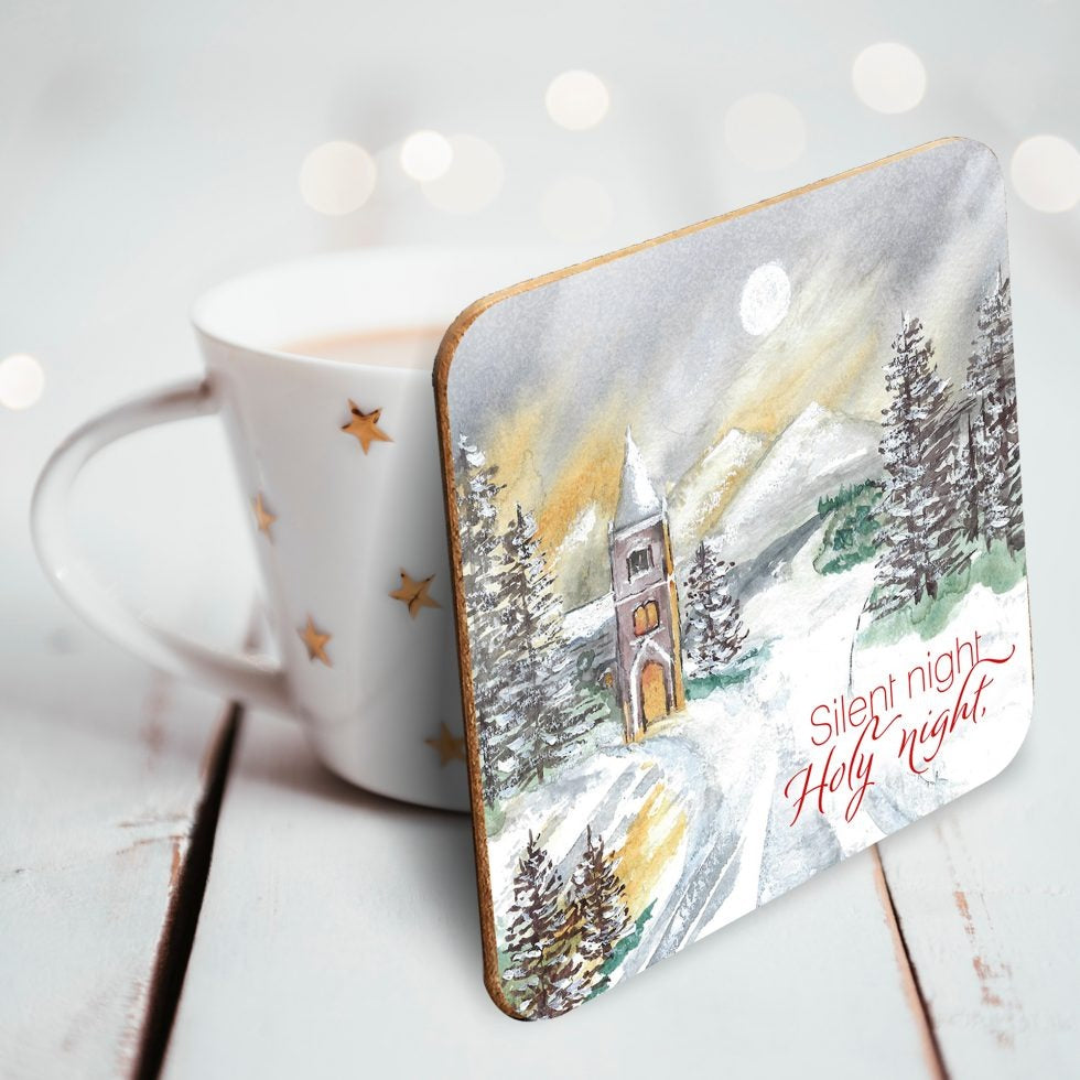 Silent Night Christmas Coaster