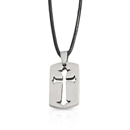 Stainless Steel Cut Out Cross Pendant - The Christian Gift Company