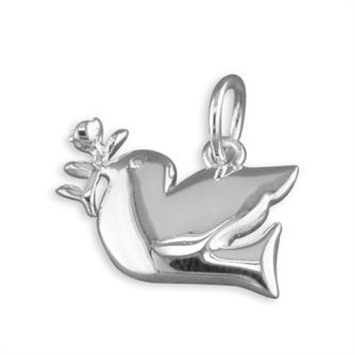 Silver Dove With Olive Branch Necklace - The Christian Gift Company