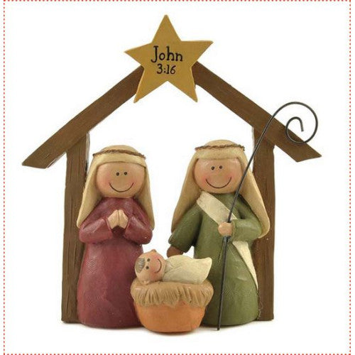 Nativity Family Ornament John 3:16 - The Christian Gift Company