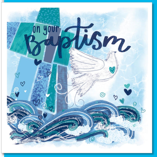 Baptism Dove & Water Greetings Card