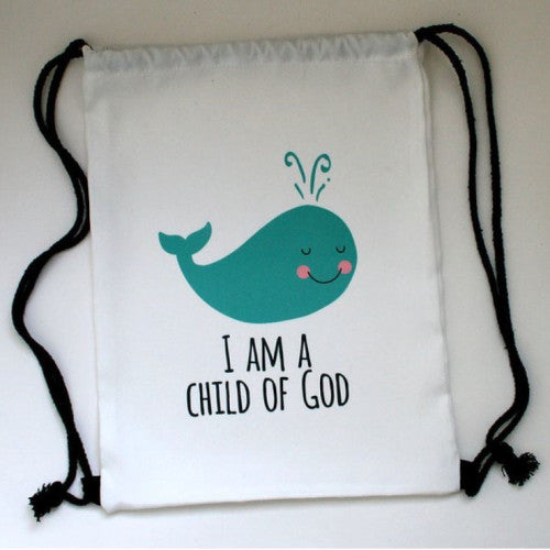 Whale Child Of God Drawstring Kit Bag - The Christian Gift Company