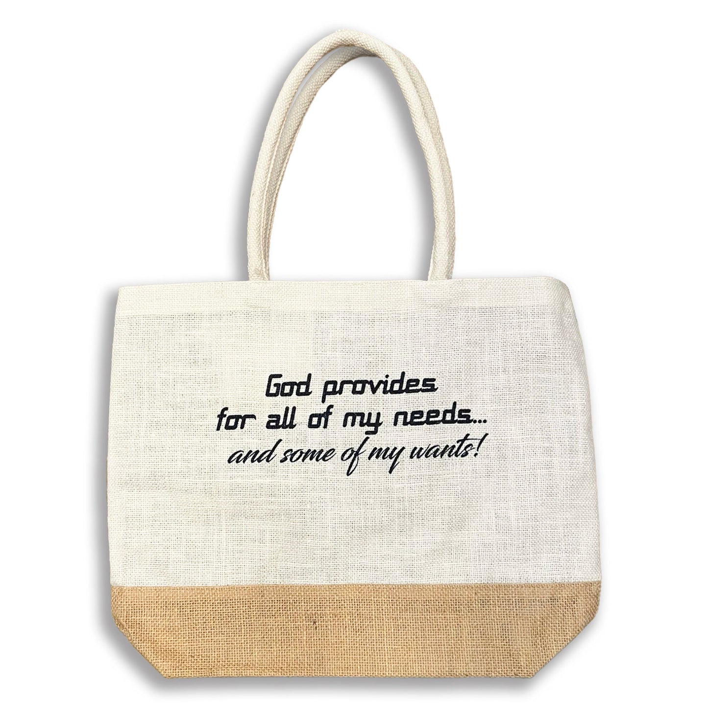 God Provides - Jute Tote Bag