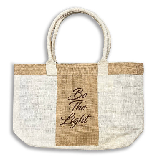 Be The Light Jute Tote Bag