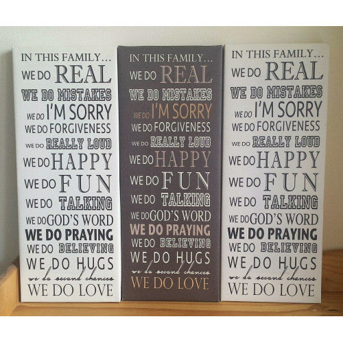 In This Family Black Canvas - The Christian Gift Company