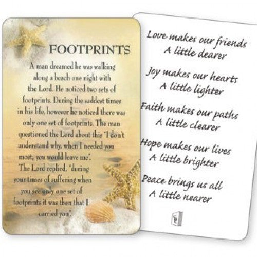 Footprints Poem Prayer Card - The Christian Gift Company