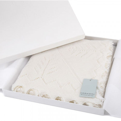 Gift Boxed Pure Wool Christening Shawl - The Christian Gift Company