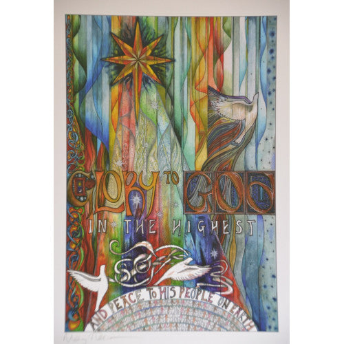 Lindisfarne Scriptorium Glory To God A4 Print - The Christian Gift Company