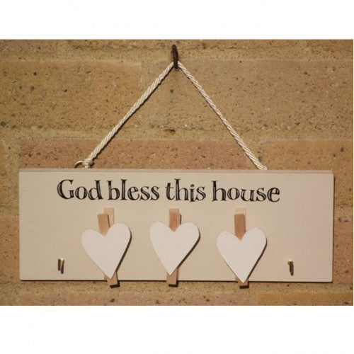 God Bless This House Rectangular Plaque Cream - The Christian Gift Company