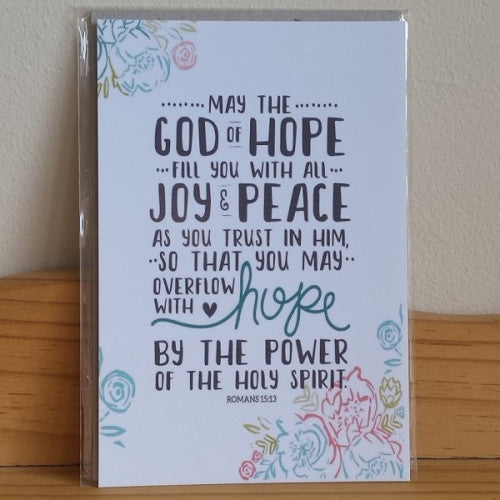 May The God Of Hope Teal Print - The Christian Gift Company