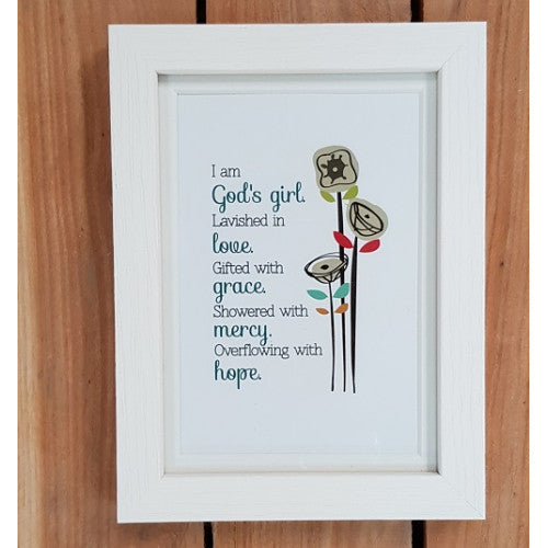 God's Girl Framed Print 7" x 5" - The Christian Gift Company